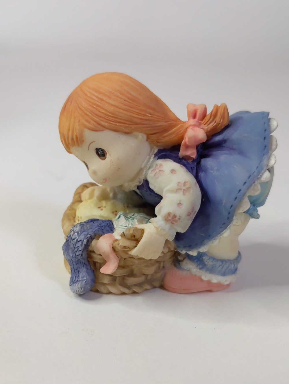Vintage Enesco Girl Figurine 'A Little Behind In My Chores'